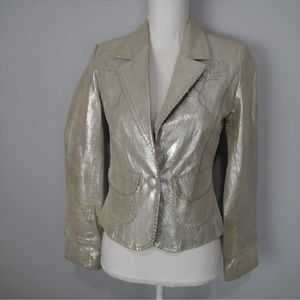 White House|Black Market Silver Pewter Metallic Jacket Sz 0